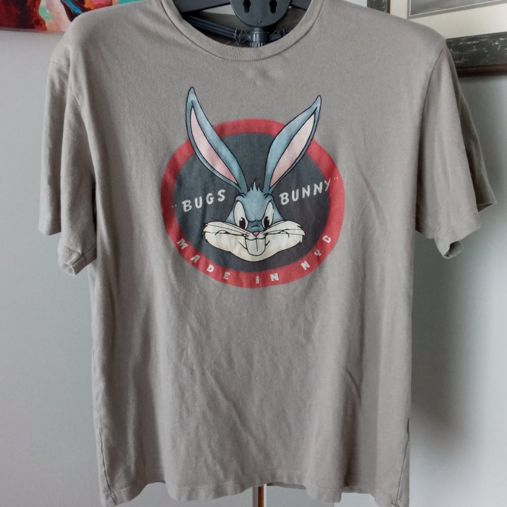 Looney Tunes X Zara Bugs Bunny "Bunnies with Attitude" awesome slate Tee Size M